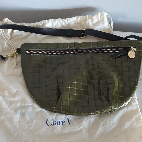 Clare V. Grande Fanny Pack In Army Leather Embossed - Picture 2 of 16